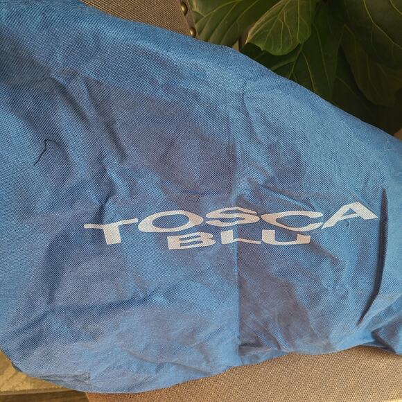 Vntg Tosca Blu Designer Purse Bag Italy Leather Floral Snake Skin Tulip Beaded - Picture 14 of 14